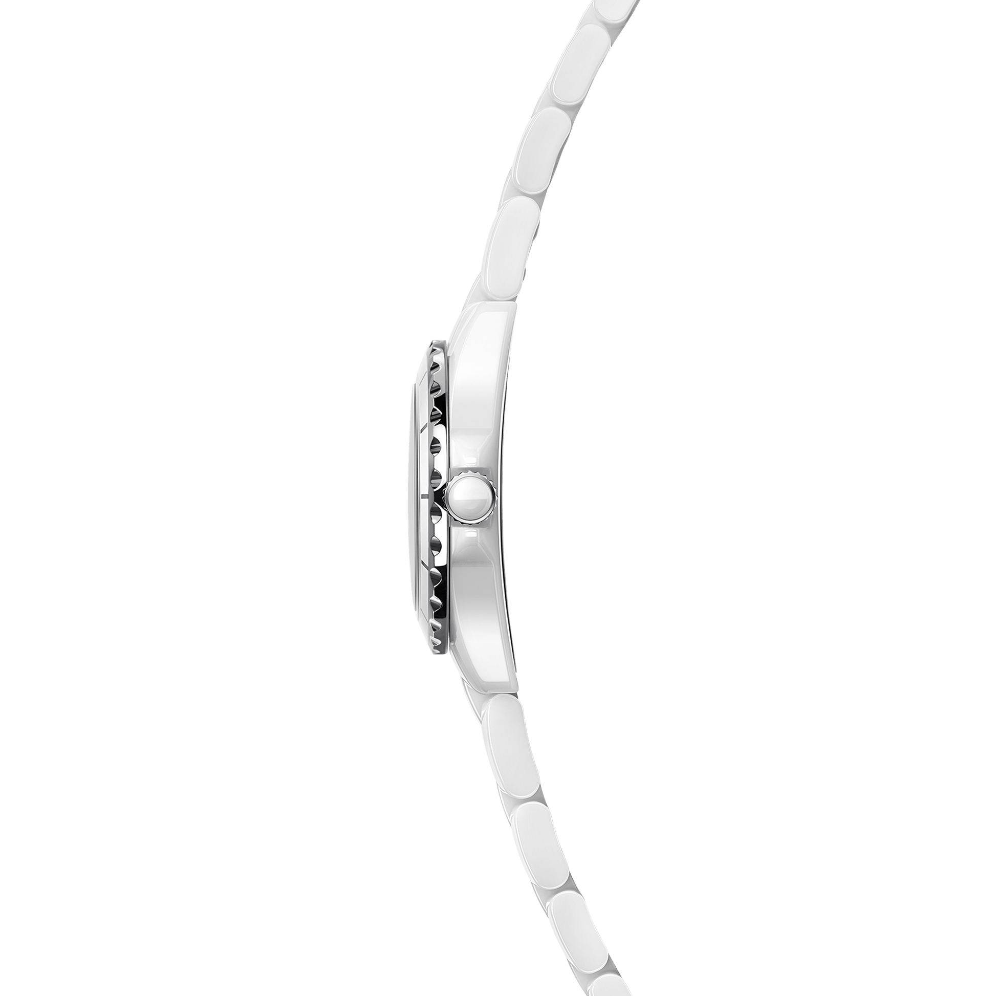 Chanel J12 Diamonds Quartz Mother of Pearl White Dial White Steel Strap Watch for Women - J12 H2570