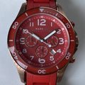 Marc Jacobs Rock Chronograph Red Dial Red Silicone Strap Watch for Women - MBM2577