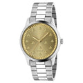 Gucci G Timeless Quartz Gold Dial Silver Steel Strap Watch for Women - YA1265035