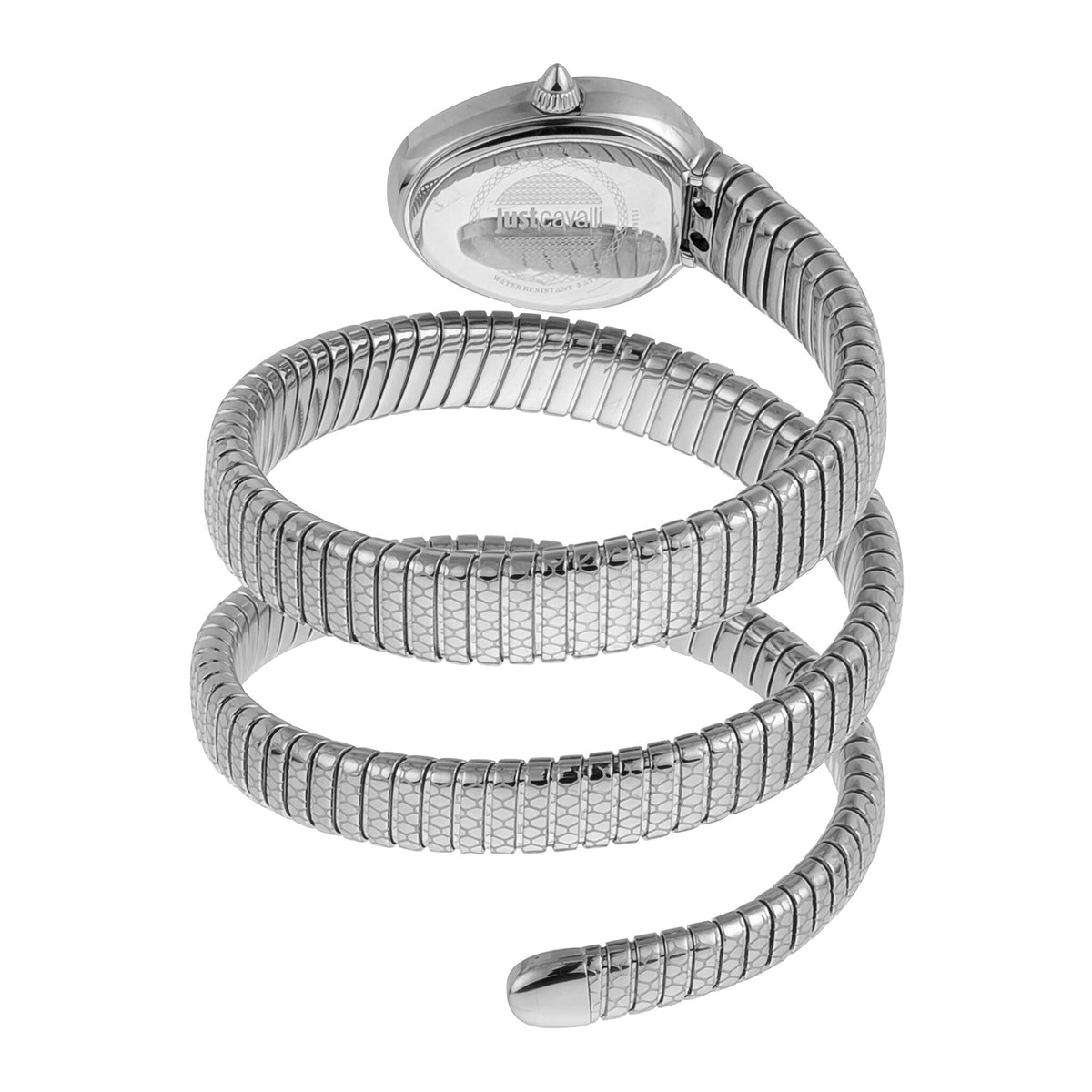 Just Cavalli Doppio Silver Dial Silver Steel Strap Watch for Women - JC1L163M0015