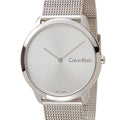 Calvin Klein Minimal Silver Dial Silver Mesh Bracelet Watch for Men - K3M211Y6