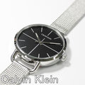 Calvin Klein Even Black Dial Silver Mesh Bracelet Watch for Women - K7B23121