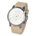 Tommy Hilfiger Kane White Dial Beige Leather Strap Watch for Men - 1710399