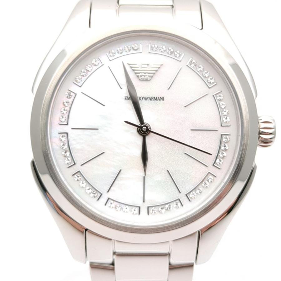 Emporio Armani Valeria Quartz Mother of Pearl Dial Silver Steel Strap Watch For Women - AR11030