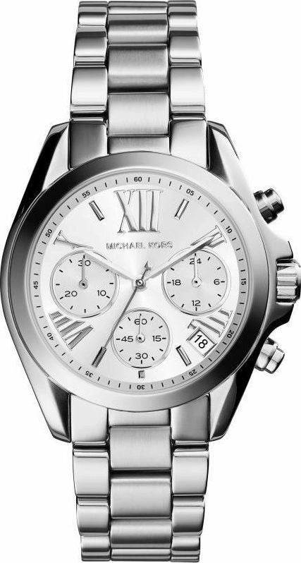 Michael Kors Bradshaw  Chronograph Silver Dial Silver Steel Strap Watch for Women - MK6174