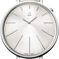 Calvin Klein Equal White Dial White Leather Strap Watch for Women - K3E231L6