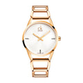 Calvin Klein Stately White Dial Gold Steel Strap Watch for Women - K3G2362W