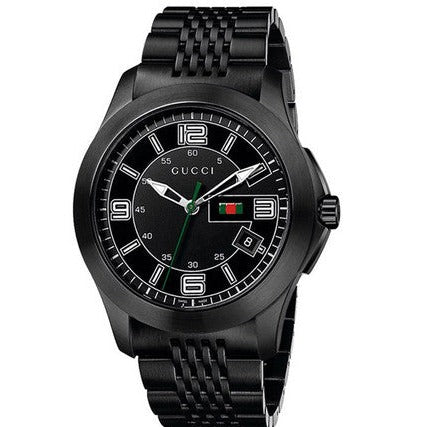 Gucci G Timeless Black Dial Black Steel Strap Watch For Men - YA126202