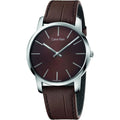 Calvin Klein City Brown Dial Brown Leather Strap Watch for Men - K2G211GK