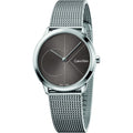 Calvin Klein Minimal Black Dial Silver Mesh Bracelet Watch for Women - K3M22123
