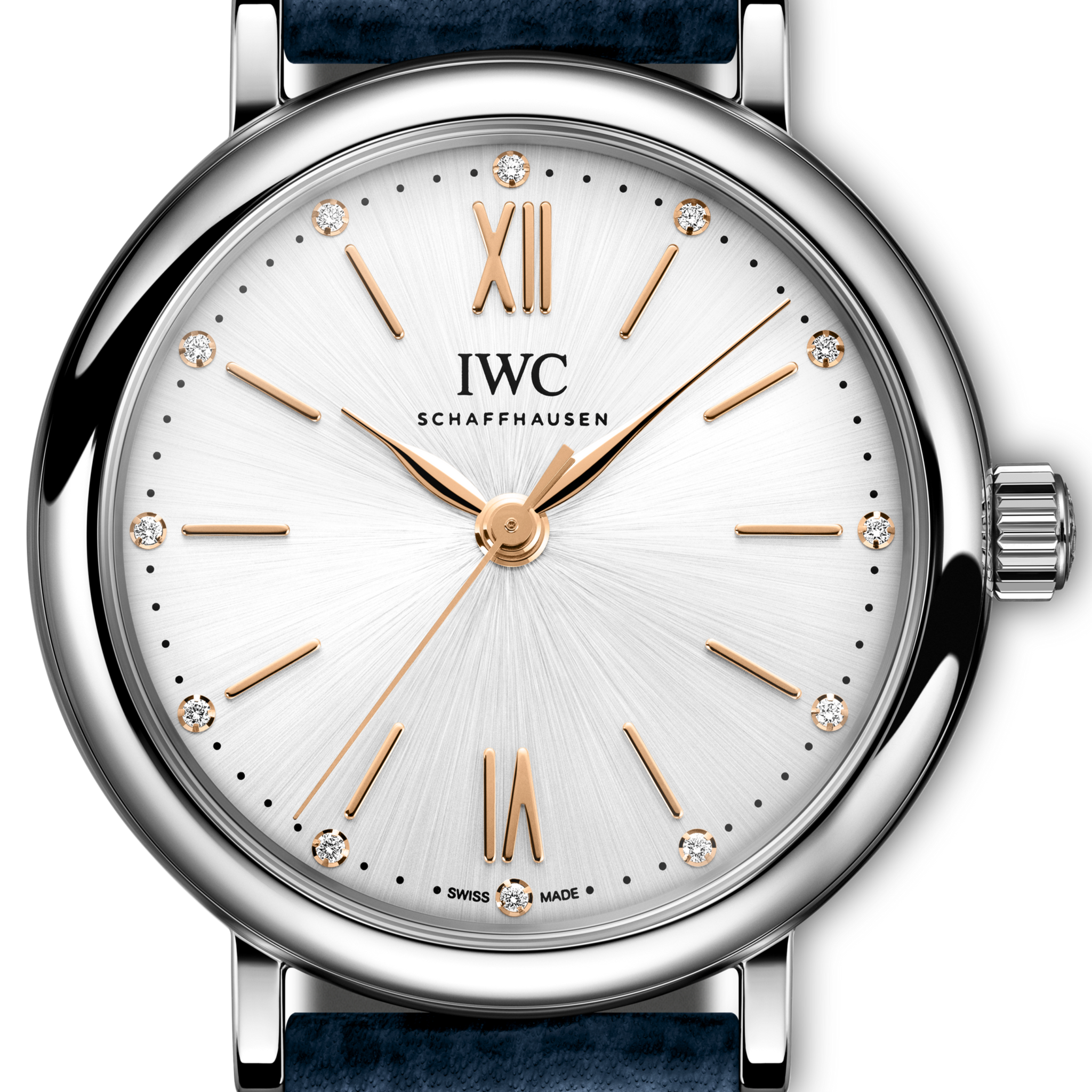 IWC Portofino Automatic Silver Dial Blue Leather Strap Watch for Women - IW357411