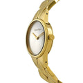 Calvin Klein Snake Silver Dial Yellow Gold Steel Strap Watch For Women - K6E23546