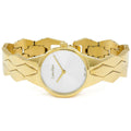 Calvin Klein Snake Silver Dial Yellow Gold Steel Strap Watch For Women - K6E23546