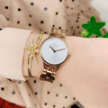 Calvin Klein Snake Silver Dial Rose Gold Steel Strap Watch For Women - K6E23646