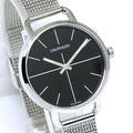 Calvin Klein Even Black Dial Silver Mesh Bracelet Watch for Women - K7B23121