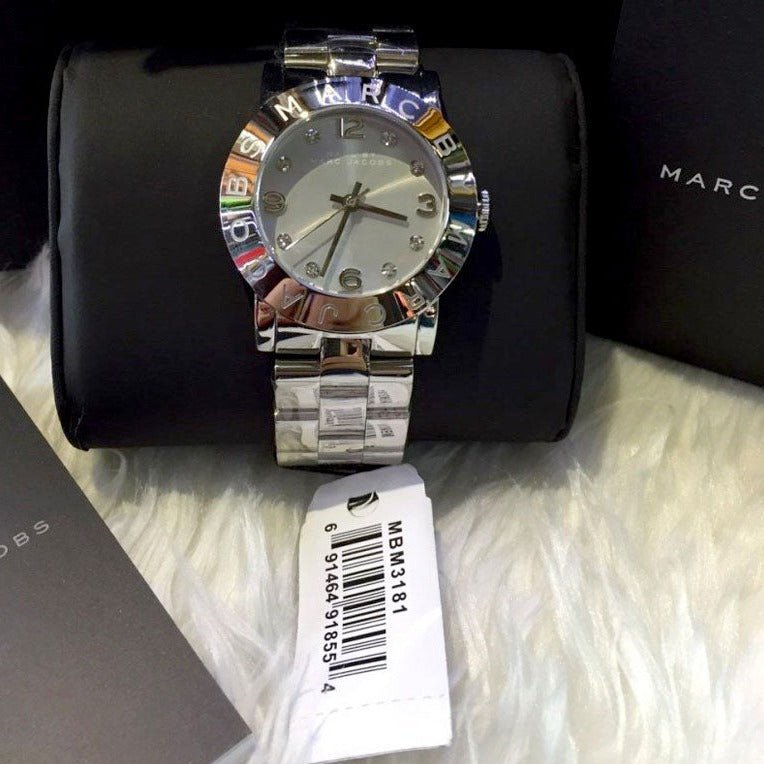 Marc Jacobs Amy Silver Dial Silver Steel Strap Watch for Women - MBM3181