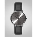Hugo Boss Modern Grey Dial Black Leather Strap Watch for Men - 1513540