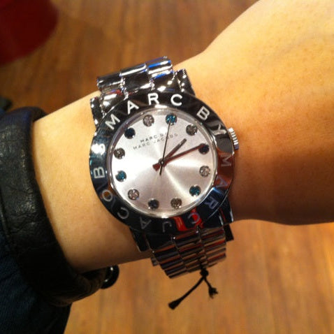 Marc Jacobs Amy White Dial Silver Steel Strap Watch for Women - MBM3140