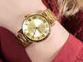 Michael Kors Norie Gold Dial Gold Steel Strap Watch for Women - MK3560