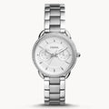 Fossil Tailor White Dial Silver Steel Strap Watch for Women - ES4262