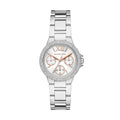 Michael Kors Camille Chronograph White Dial Silver Steel Strap Watch For Women - MK7198