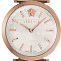 Versace V-Twist White Dial White Leather Strap Watch for Women - VELS00419