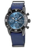 Breitling Superocean Heritage Chronograph 44 Outerknown Blue Dial Blue NATO Strap Watch for Men - M133132A1C1W1