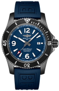 Breitling Superocean Automatic 46mm Blue Dial Blue Rubber Strap Watch for Men - M17368D71C1S1
