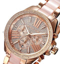 Michael Kors Wren Crystals Rose Gold Dial Rose Gold Steel Strap Watch for Women - MK6096