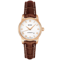 Mido Baroncelli III Automatic White Dial Brown Leather Strap Watch For Women - M7600.3.26.8