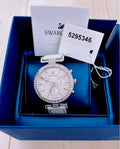 Swarovski Era Journey Silver Dial White Leather Strap Watch for Women - 5295346