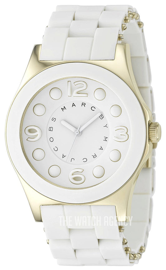 Marc Jacobs Dress White Dial White Silicone Strap Watch for Women - MBM2500