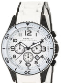 Marc Jacobs Rock Chronograph White Dial White Silicone Strap Watch for Women - MBM2574