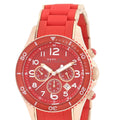 Marc Jacobs Rock Chronograph Red Dial Red Silicone Strap Watch for Women - MBM2577