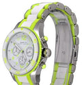 Marc Jacobs Rock Chronograph White Dial White & Green Silicone Strap Watch for Women - MBM2592