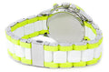 Marc Jacobs Rock Chronograph White Dial White & Green Silicone Strap Watch for Women - MBM2592