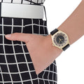 Marc Jacobs Henry Skeleton Black Dial Black Leather Strap Watch for Women - MBM1246