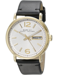 Marc Jacobs Fergus White Dial Black Leather Strap Watch for Men - MBM5081
