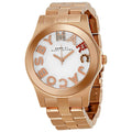 Marc Jacobs Rivera White Dial Rose Gold Steel Strap Watch for Women - MBM3138