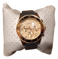 Marc Jacobs Blade Chronograph Rose Gold Dial Black Leather Strap Watch for Women - MBM1188
