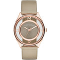 Marc Jacobs Tether Grey Dial Grey Leather Strap Watch for Women - MBM1375