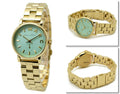 Marc Jacobs Baker Mint Green Dial Gold Steel Strap Watch for Women - MBM3284