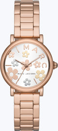 Marc Jacobs Classic White Dial Rose Gold Steel Strap Watch for Women - MJ3582