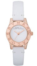 Marc Jacobs Mini Blade White Dial White Leather Strap Watch for Women - MBM1207