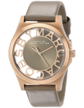 Marc Jacobs Henry Dinky Skeleton Beige Dial Beige Leather Strap Watch for Women - MBM1245