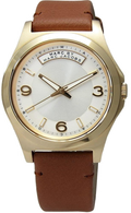 Marc Jacobs Baby Dave White Dial Brown Leather Strap Watch for Women - MBM1261