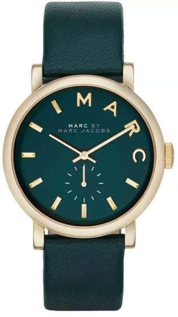 Marc Jacobs Baker Green Dial Green Leather Strap Watch for Women - MBM1268