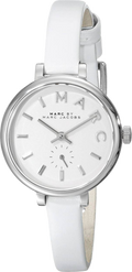 Marc Jacobs Sally White Dial White Leather Strap Watch for Women - MBM1350
