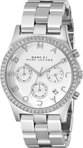 Marc Jacobs Henry Chronograph Silver Dial Silver Steel Strap Watch for Women - MBM3104