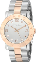 Marc Jacobs Amy Silver Dial Two Tone Steel Strap Watch for Women - MBM3194